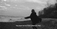 sad black and white GIF