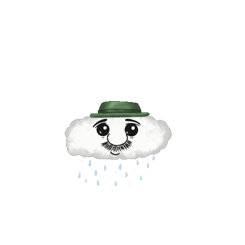 renelopezart rain hat cloud l Sticker