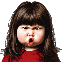 Grumpy Girl Wow Sticker