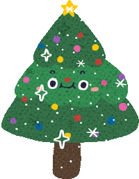 Sparkling Christmas Tree Sticker by JELLYBEAR PLANET.