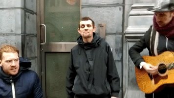 Homeless Man Raps With Popular Irish Band