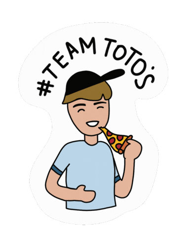 Eating Sticker by Totos Pizza HN