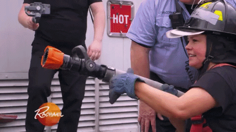water firefighter GIF by Rachael Ray Show