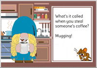Gnome Coffee Addict GIF