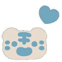 Blue Tiger Love Sticker