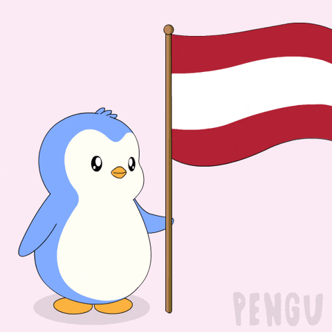 Austria Flag Penguin GIF by Pudgy Penguins