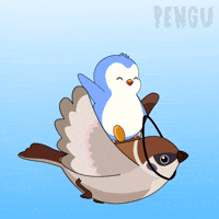 Flying On My Way GIF by Pudgy Penguins