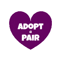 fosterbubbies heart adopt purple heart adopt a pair Sticker
