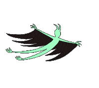 Vampire Flying Sticker by Motherbrainart