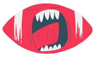 Scared Super Bowl Sticker by Yimbo