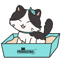 Purrsona passing by cat litter cat walking rolling cat Sticker