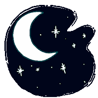 mografic_ goodnight luna sweet dreams buenas noches Sticker