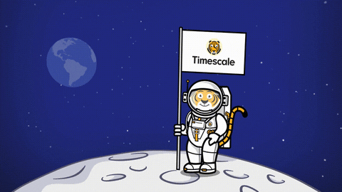timescaledb giphyupload space moon flag GIF