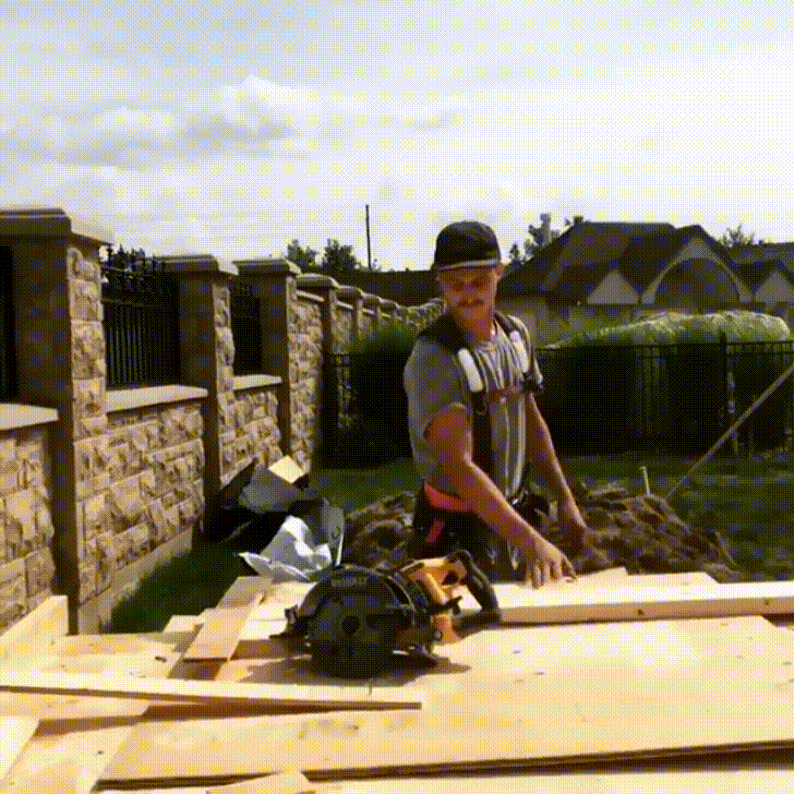 saw dust man a sprinkle spill GIF