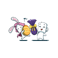 CaricanecasOficial bunny chocolate ovo desenho Sticker