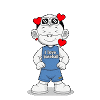 I Love Baseball Bas Sticker by Zhot