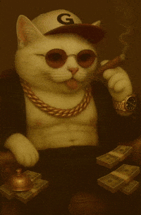 Get Rich Cat GIF