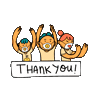 Thanks Thank You Sticker by Orlando Korzo
