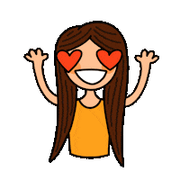 Happy Heart Eyes Sticker by Andreea Illustration