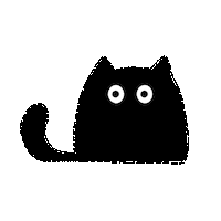 Black Cat Illustration Sticker