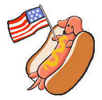 4Th Of July Dog Sticker by Stefanie Shank