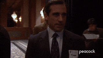 Michael and Dwight Enter Convention Hall
