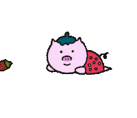 oyeruru eating eat pig strawberry Sticker