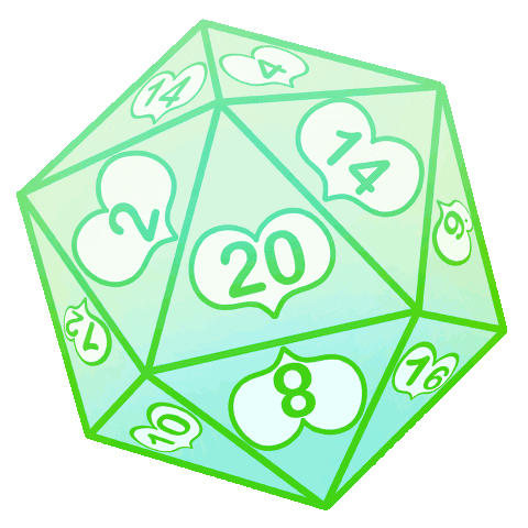 EgirlPeach green nerd dnd geek Sticker