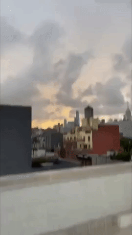 Lightning Strikes One World Trade Center as Hurricane Henri Approaches