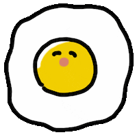 Hungry Fried Egg Sticker by kupaberu