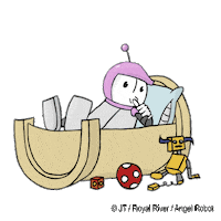 RoyalRiverMusik girl baby robot lit Sticker