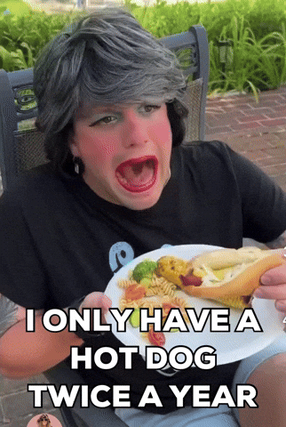Indulge Hot Dog GIF by Jess Stempel