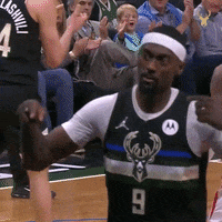 Giannis Antetokounmpo Reaction GIF by Milwaukee Bucks