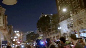 Police Clash With Protesters in Los Angeles Following Roe v Wade Reversal