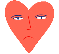 Sad Broken Heart Sticker by Bett Norris
