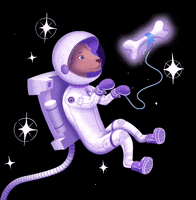 dp_design dog space stars astronaut GIF