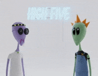 High Five Lets Go GIF by Lonely Aliens