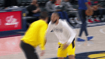 warming up indiana pacers GIF by NBA