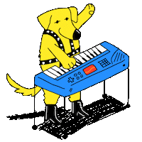 Rock Band Dog Sticker by Juan Billy
