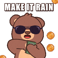 Im Rich Teddy Bear Sticker by BEARISH