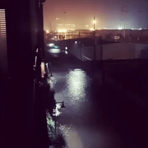Downtown Mobile, Alabama, Flooded by Hurricane Zeta Storm Surge