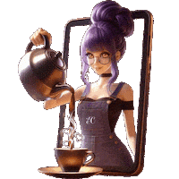 Coffee-Break Girl Sticker