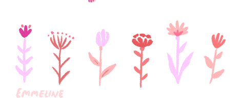 emmelinedraws giphyupload illustration pink flower GIF