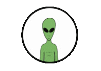 miakraft alien ufo extraterrestrial greenguy Sticker