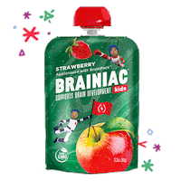 brainiackids yogurt brainiac brain food apple sauce Sticker
