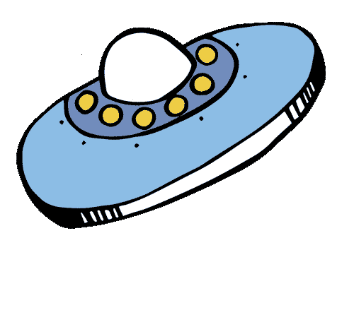Ufo Spaceship Sticker by ONAD