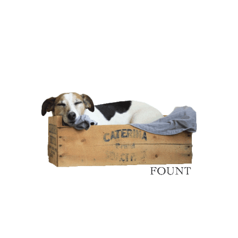 tired dog Sticker by FOUNT