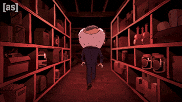 Scared Turn Around GIF by Adult Swim