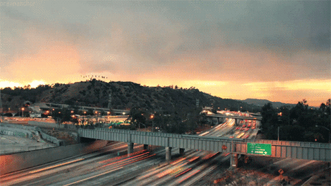 lights highway GIF