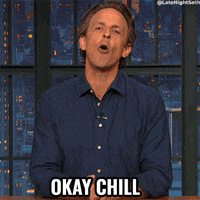 Calm Down Seth Meyers GIF by Late Night with Seth Meyers